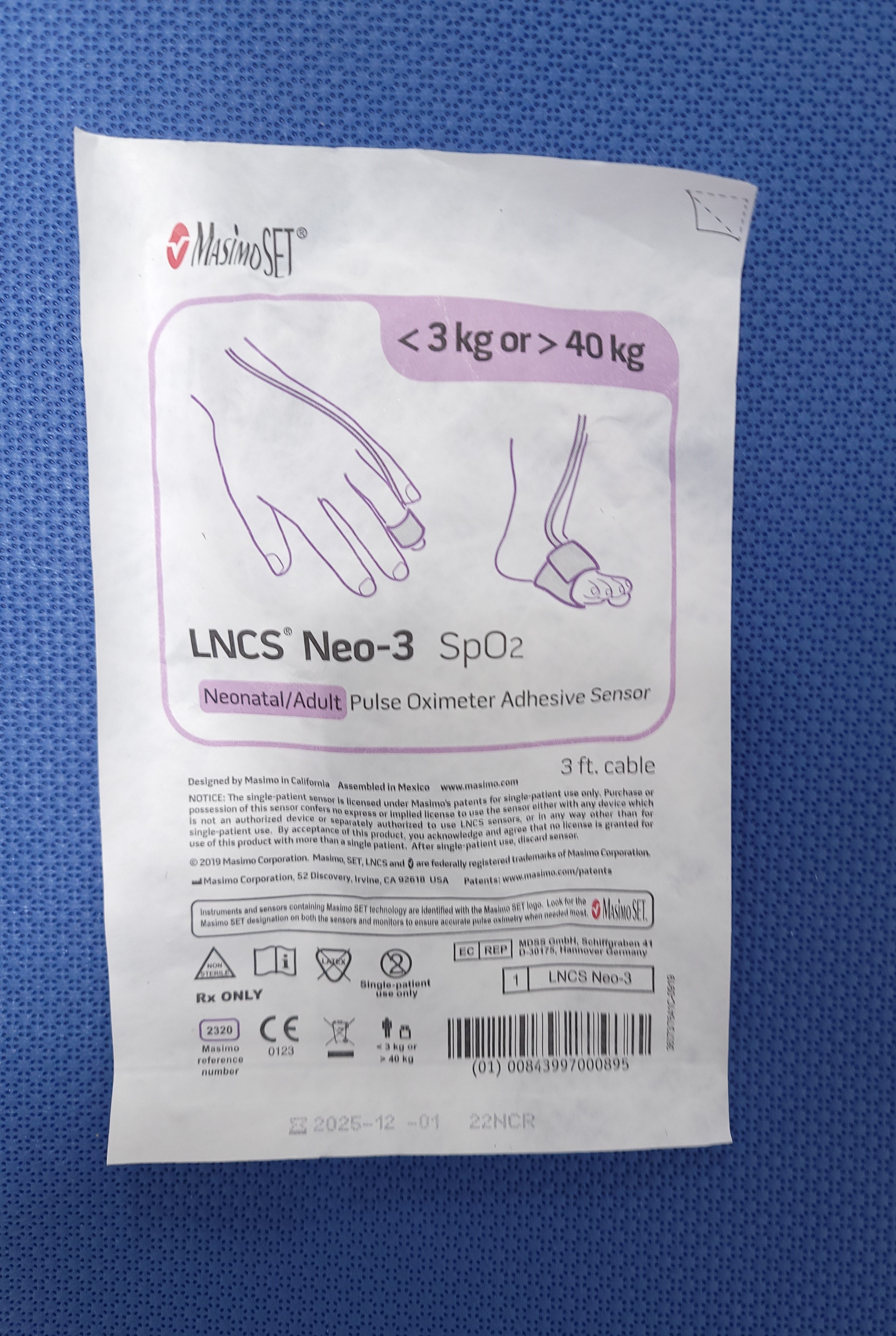 Spo2 Markers Masimo 2320 Neo-3 SpO2 Neonatal Sensor – Wholesale Medical Supply ...