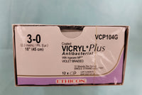 Ethicon Coated Vicryl Plus 3-0 Antibacterial Suture VCP104G