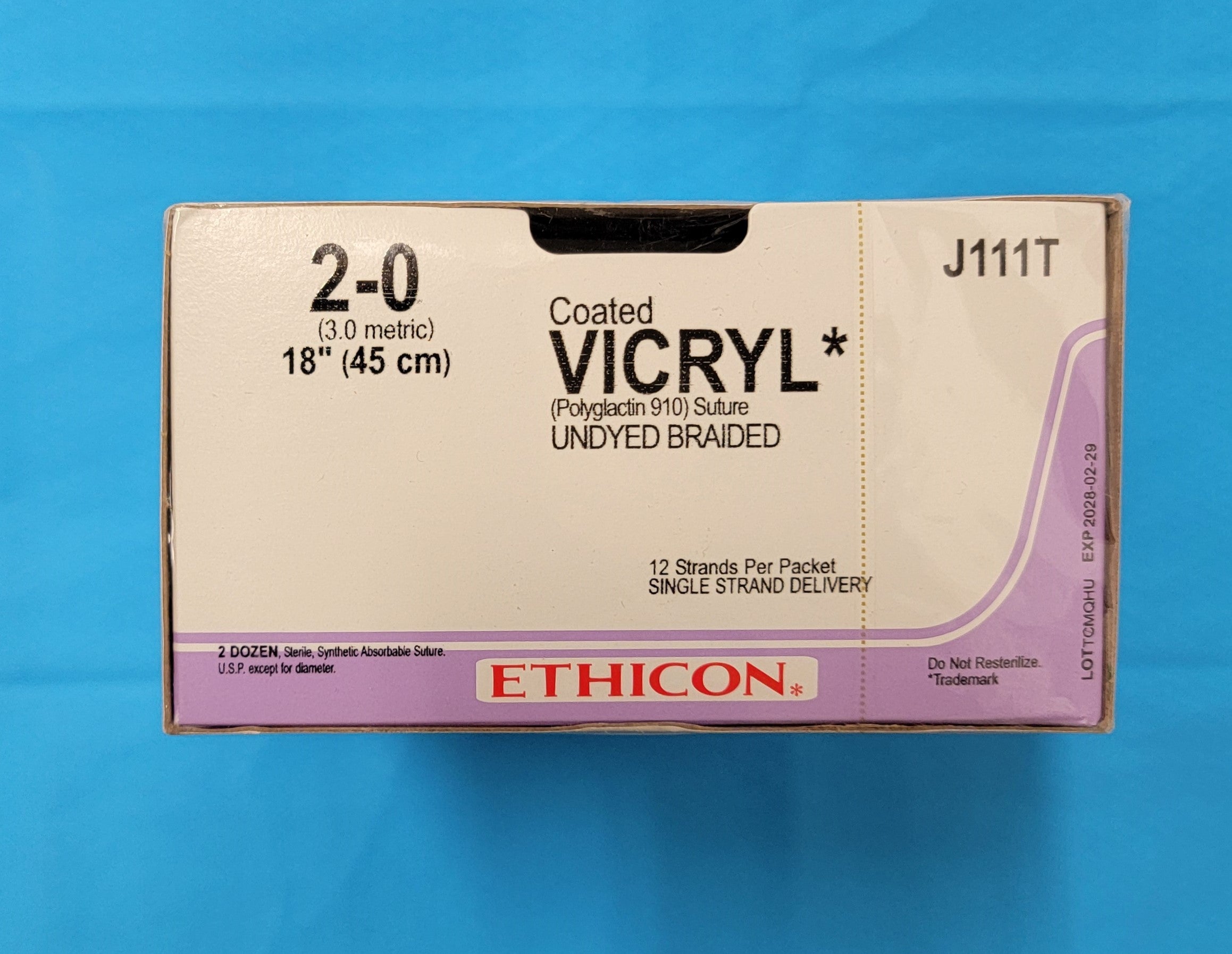 ETHICON Coated Vicryl 2-0 J111T Suture