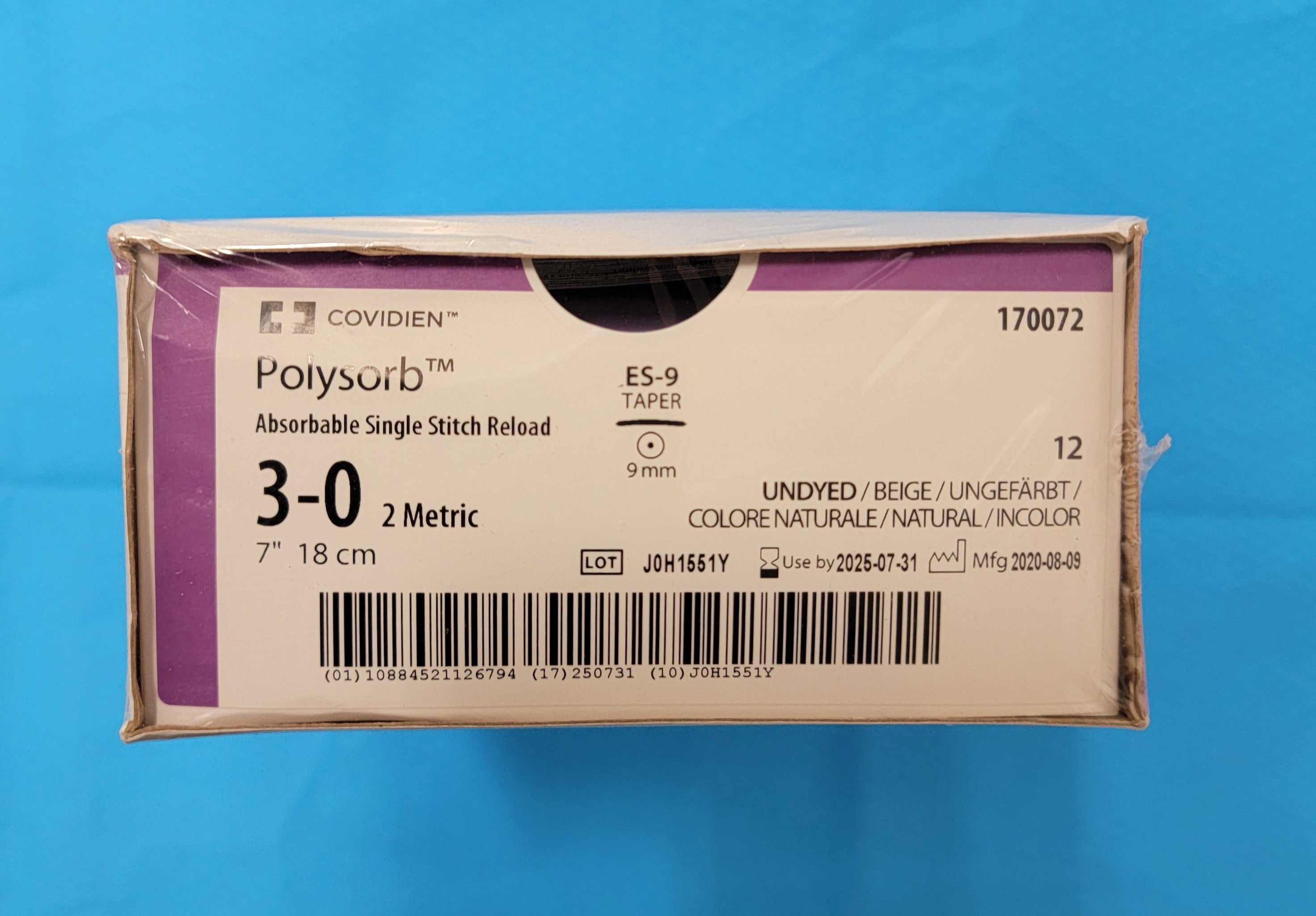 Covidien Polysorb Absorbable Single Stitch Reload 3-0