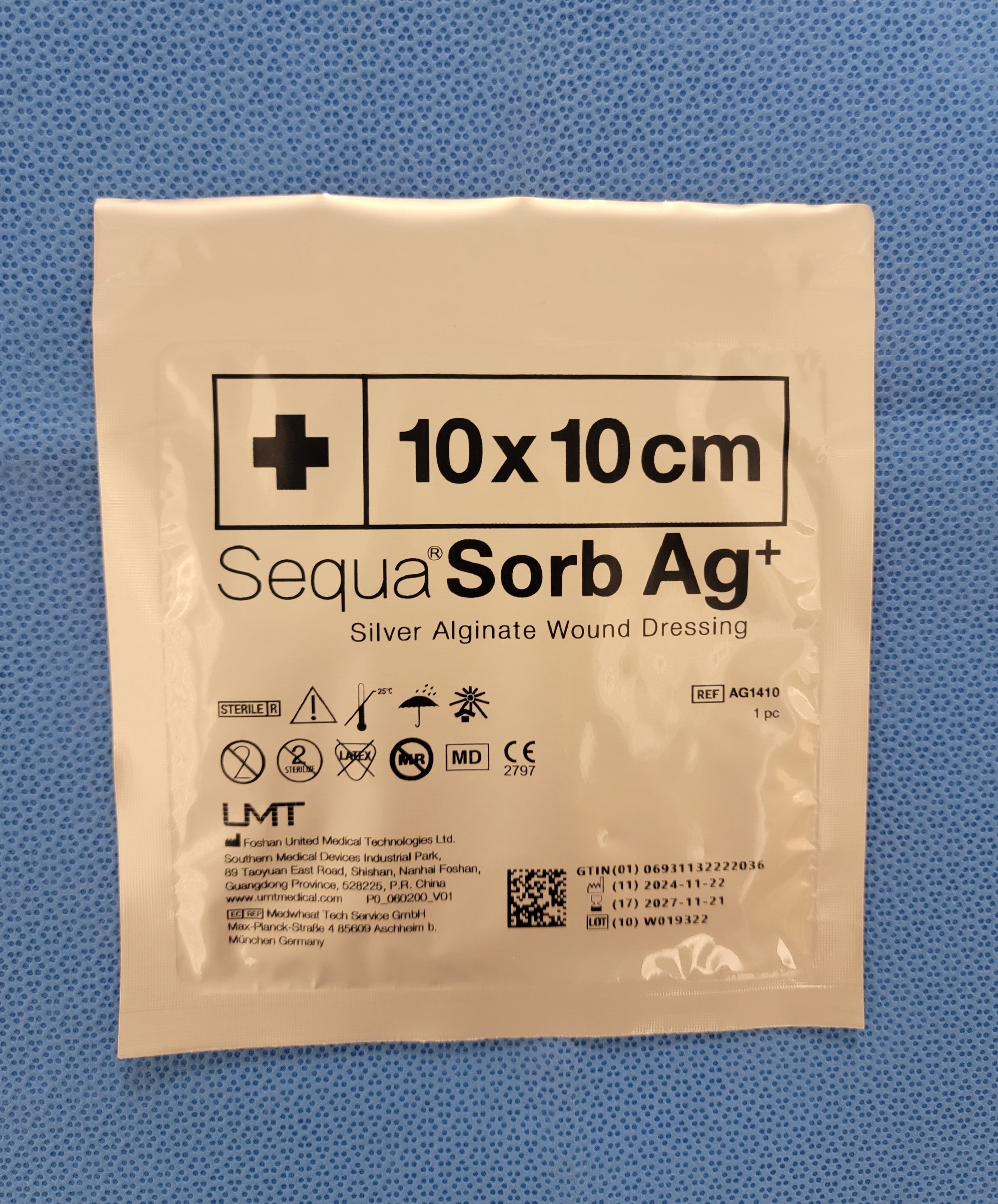SequaSorb Ag+ 4in x 4in Silver Alginate Wound Dressing