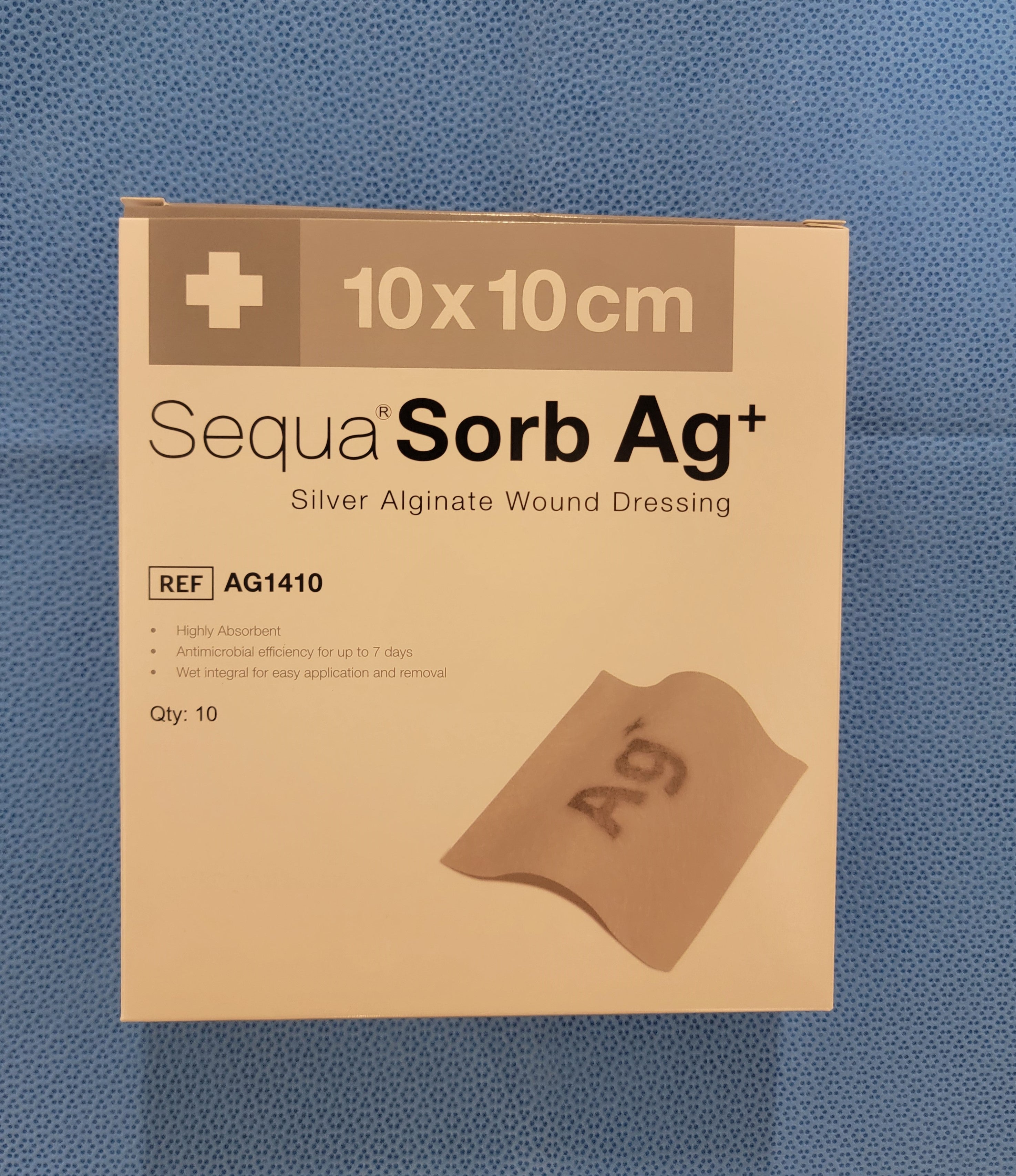 SequaSorb Ag+ 4in x 4in Silver Alginate Wound Dressing