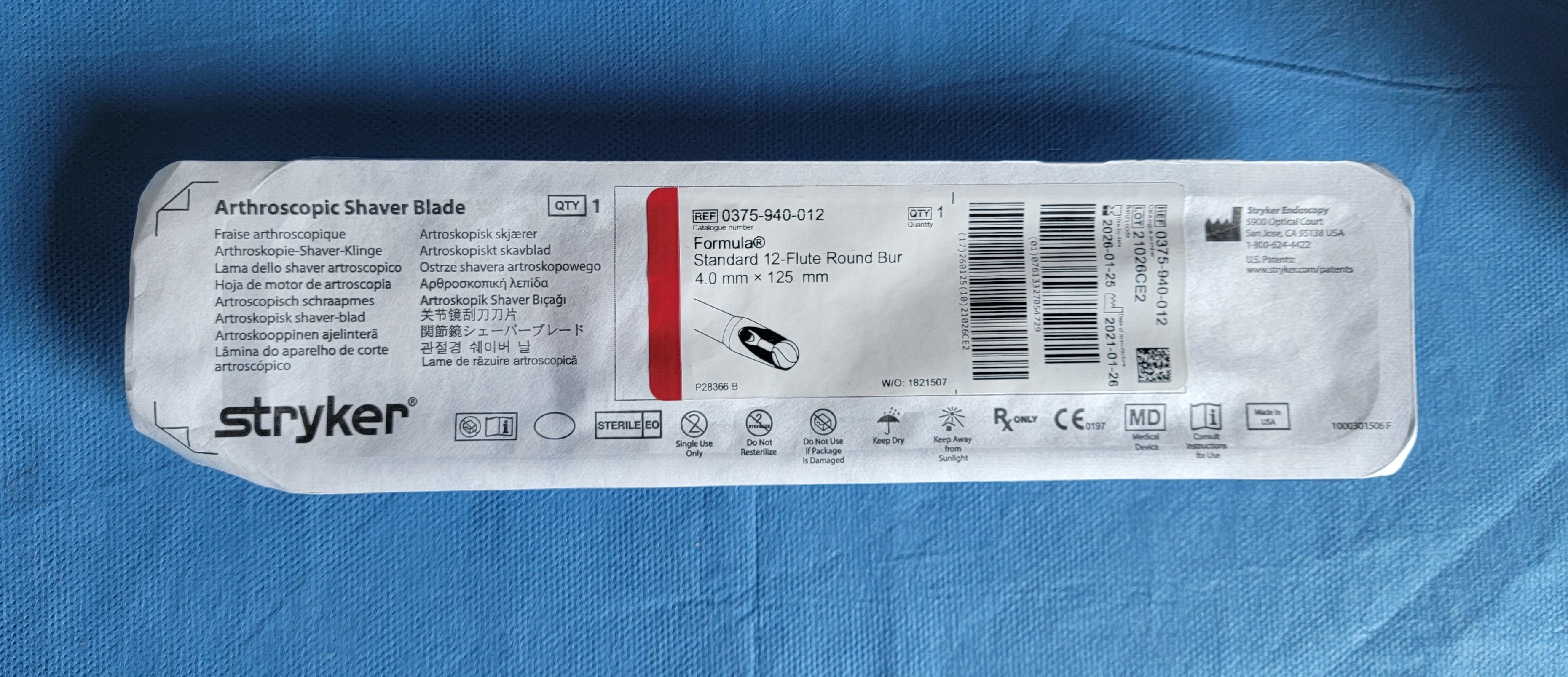 Stryker Formula Standard 12-Flute Round Bur 0375-940-012