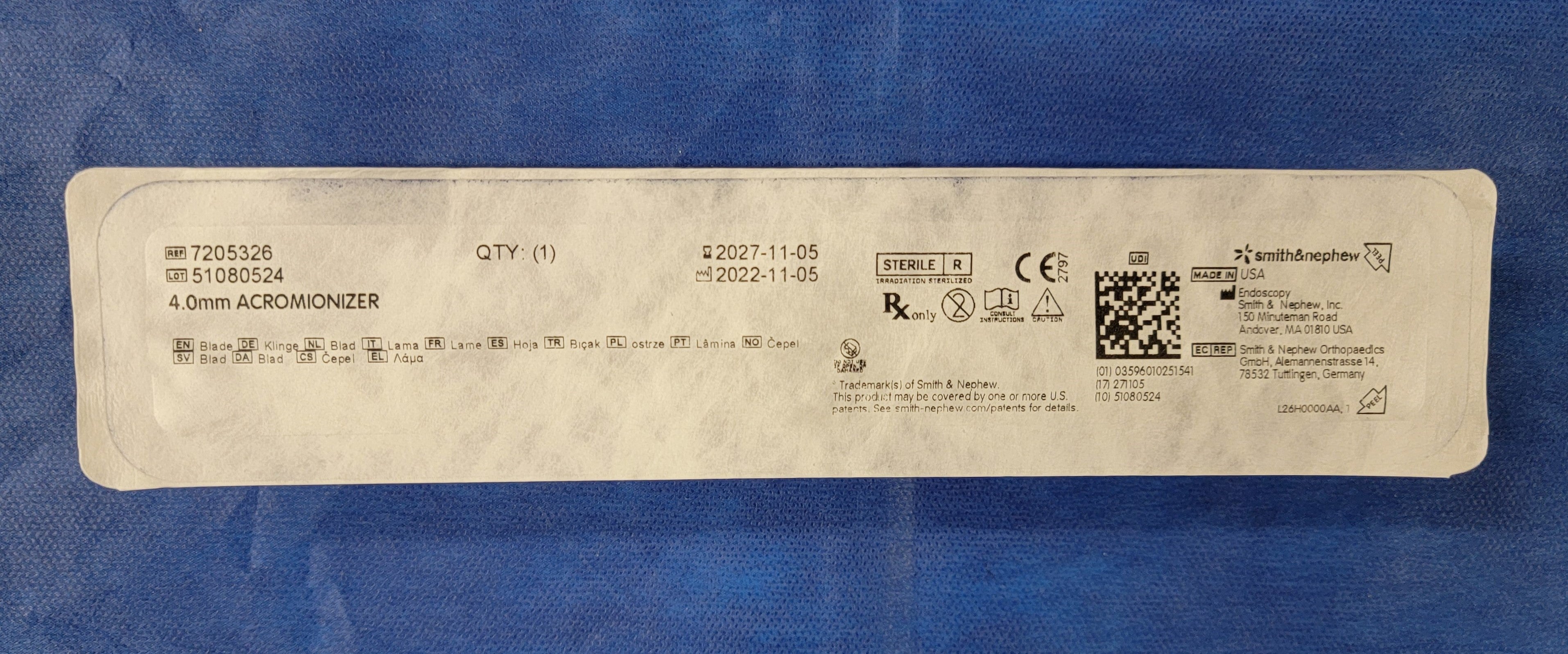 Smith & Nephew DYONICS 4.0mm Acromionizer Burr 7205326 (2027)