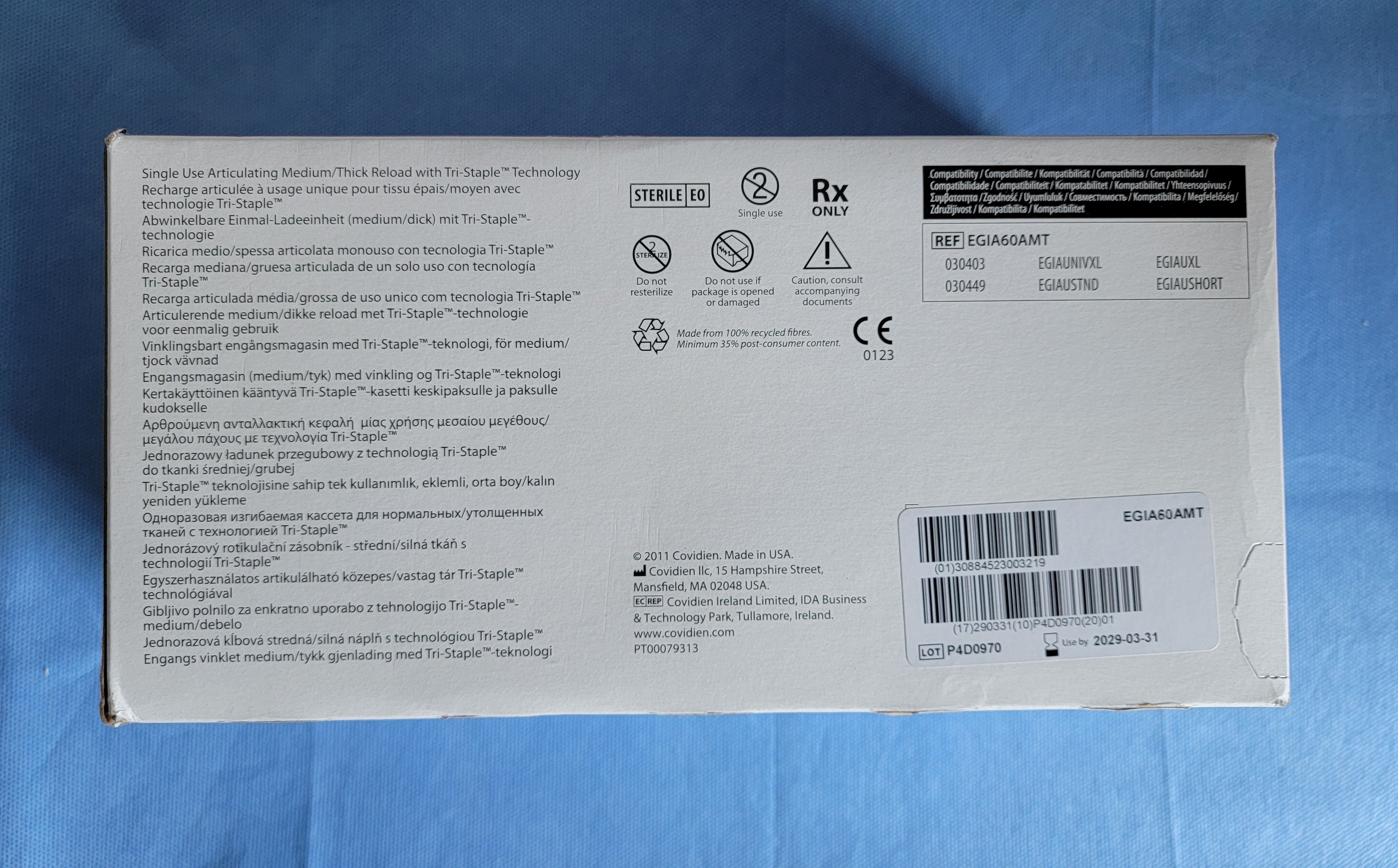COVIDIEN Endo GIA Articulating Reload 60mm EGIA60AMT (2029)